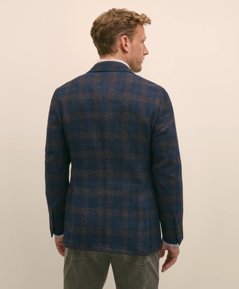 Classic Fit Wool-Cotton-Silk-Cashmere Hopsack Check Sport Coat, image 5