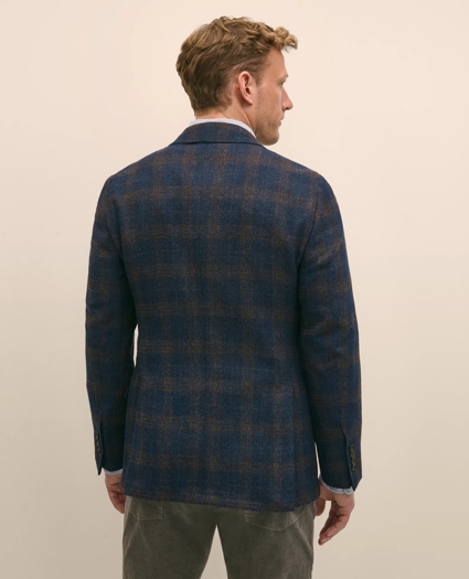 Classic Fit Wool-Cotton-Silk-Cashmere Hopsack Check Sport Coat, image 5