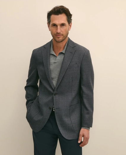 Traditional Fit Wool Hopsack Gingham Sport Coat, image 1