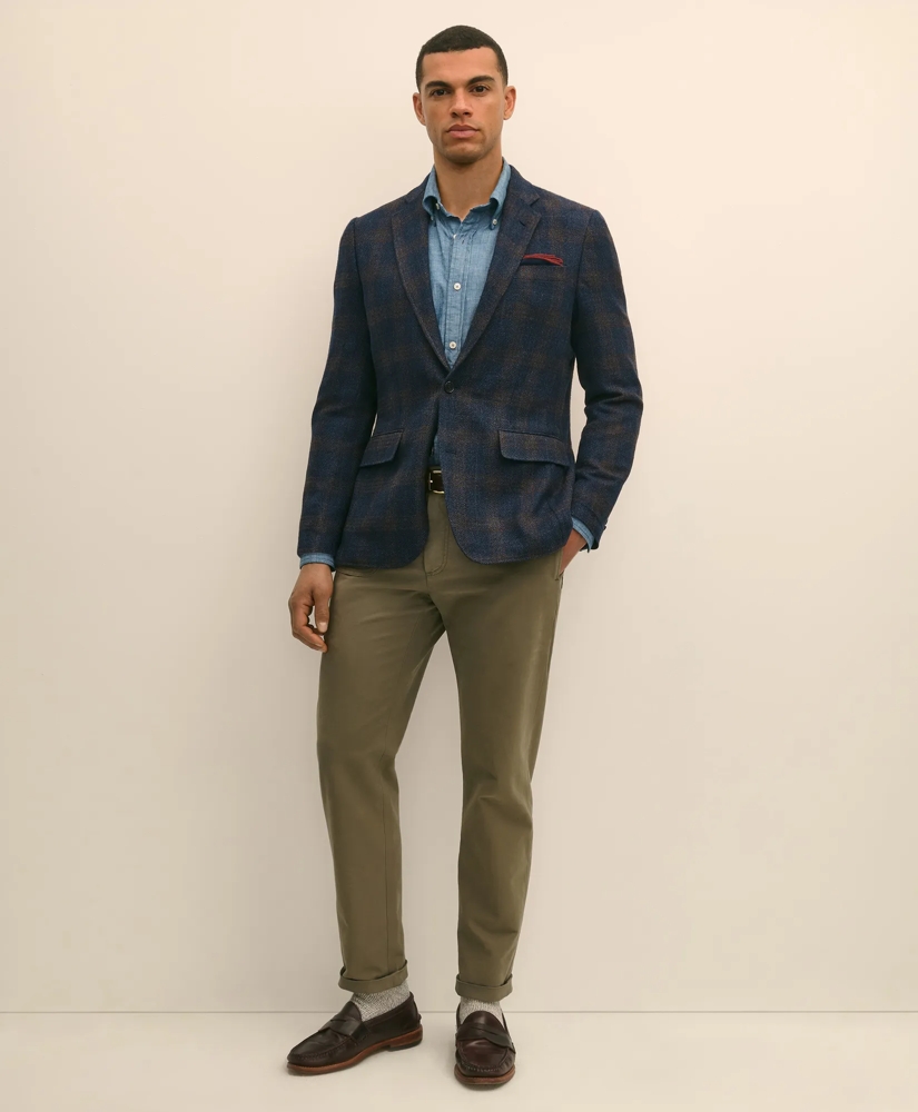Slim Fit Wool-Cotton-Silk-Cashmere Hopsack Check Sport Coat, image 2