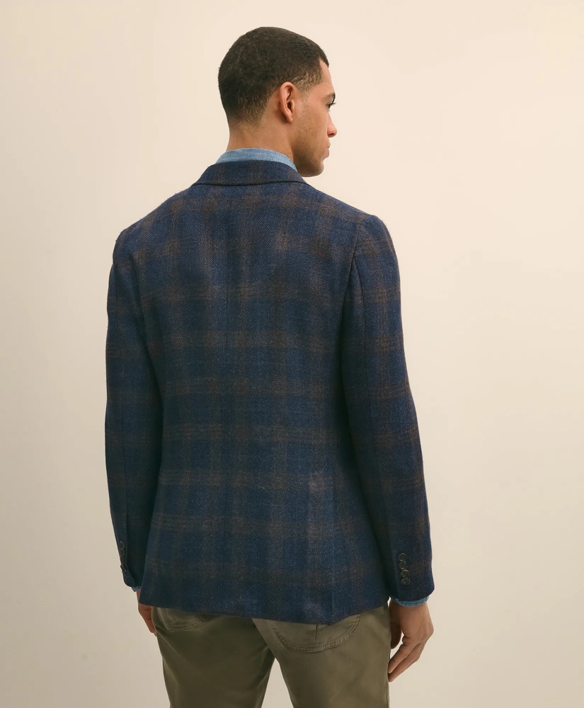 Slim Fit Wool-Cotton-Silk-Cashmere Hopsack Check Sport Coat, image 4