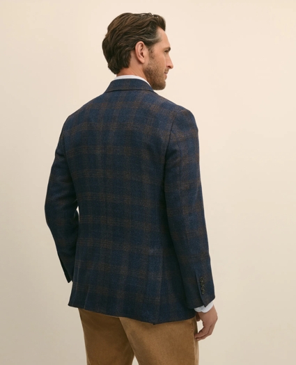 Traditional Fit Wool-Cotton-Silk-Cashmere Hopsack Check Sport Coat, image 5