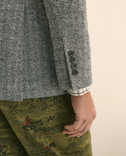Classic Fit Herringbone Knit Sport Coat in Wool-Cotton, image 5