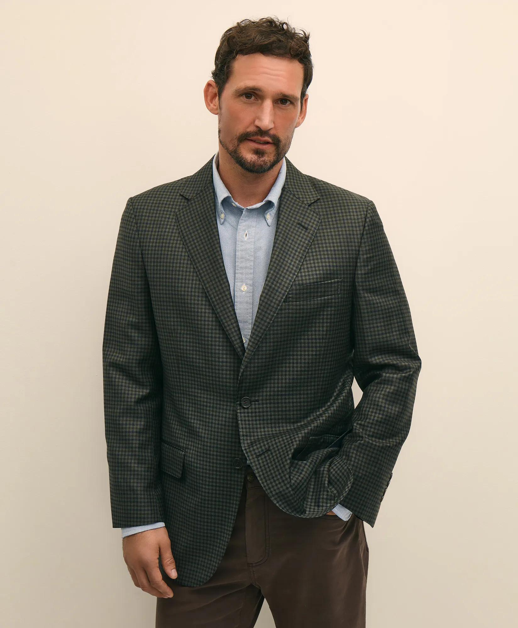 Traditional Fit Wool Gingham Sport Coat primary