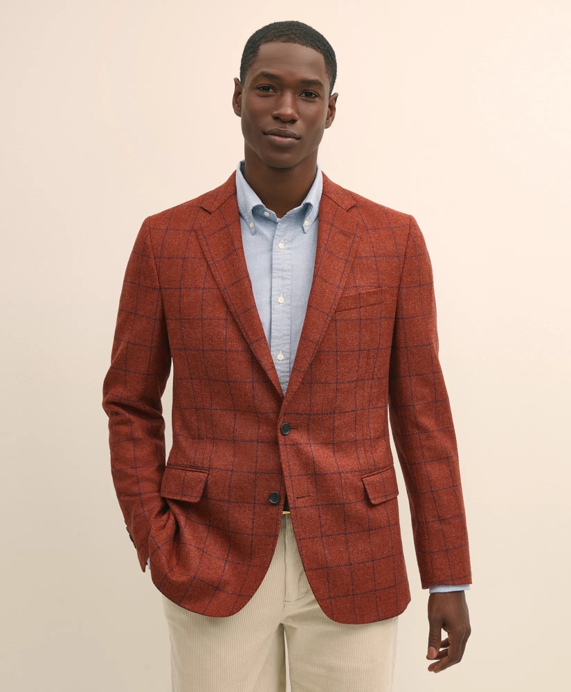 Classic Fit Wool-Cashmere Tweed Windowpane 1818 Sport Coat
