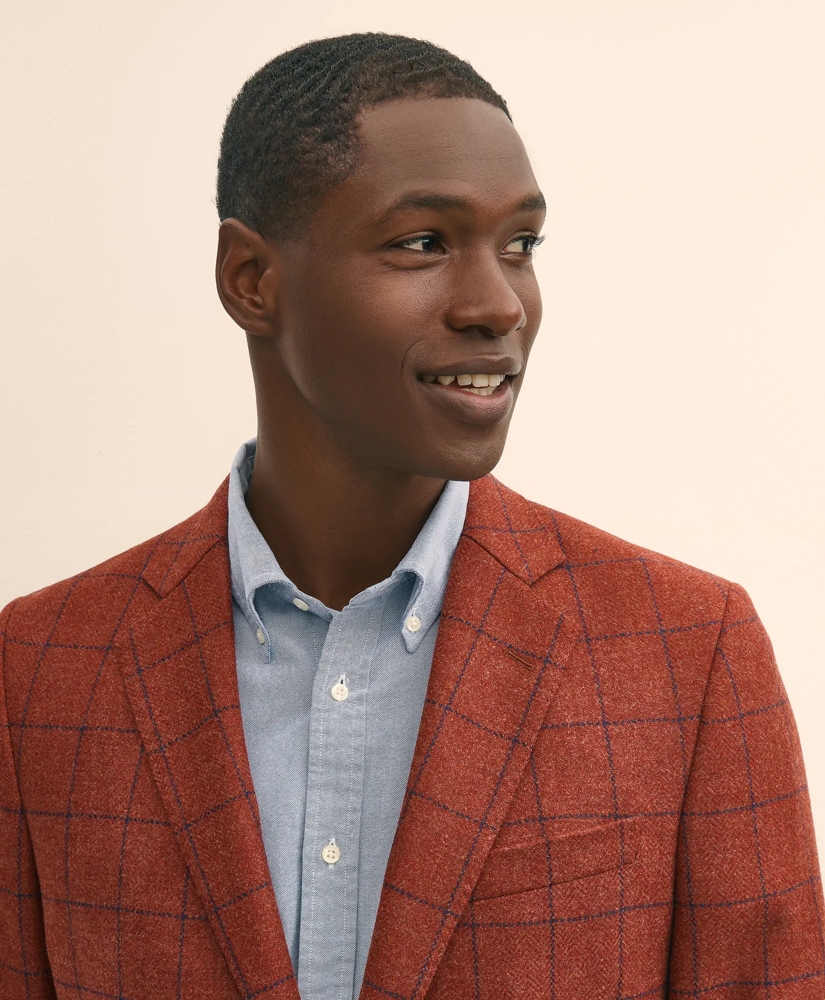 Classic Fit Wool-Cashmere Tweed Windowpane 1818 Sport Coat, image 3