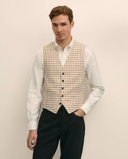 Classic Fit Wool Tattersall Suit Vest, image 1