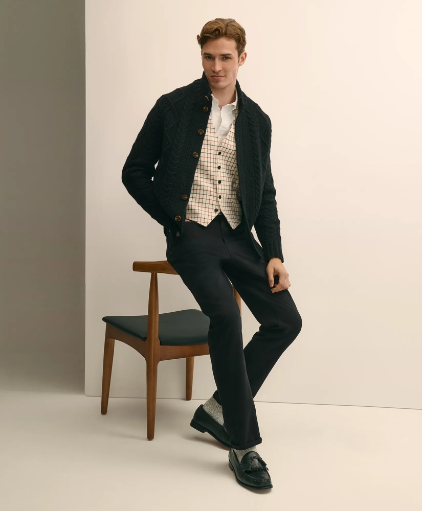 Classic Fit Wool Tattersall Suit Vest, image 2