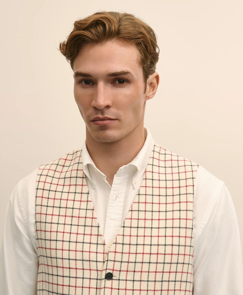 Classic Fit Wool Tattersall Suit Vest, image 3