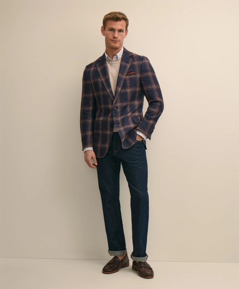 Classic Fit Linen-Silk-Cotton Check 1818 Sport Coat, image 1