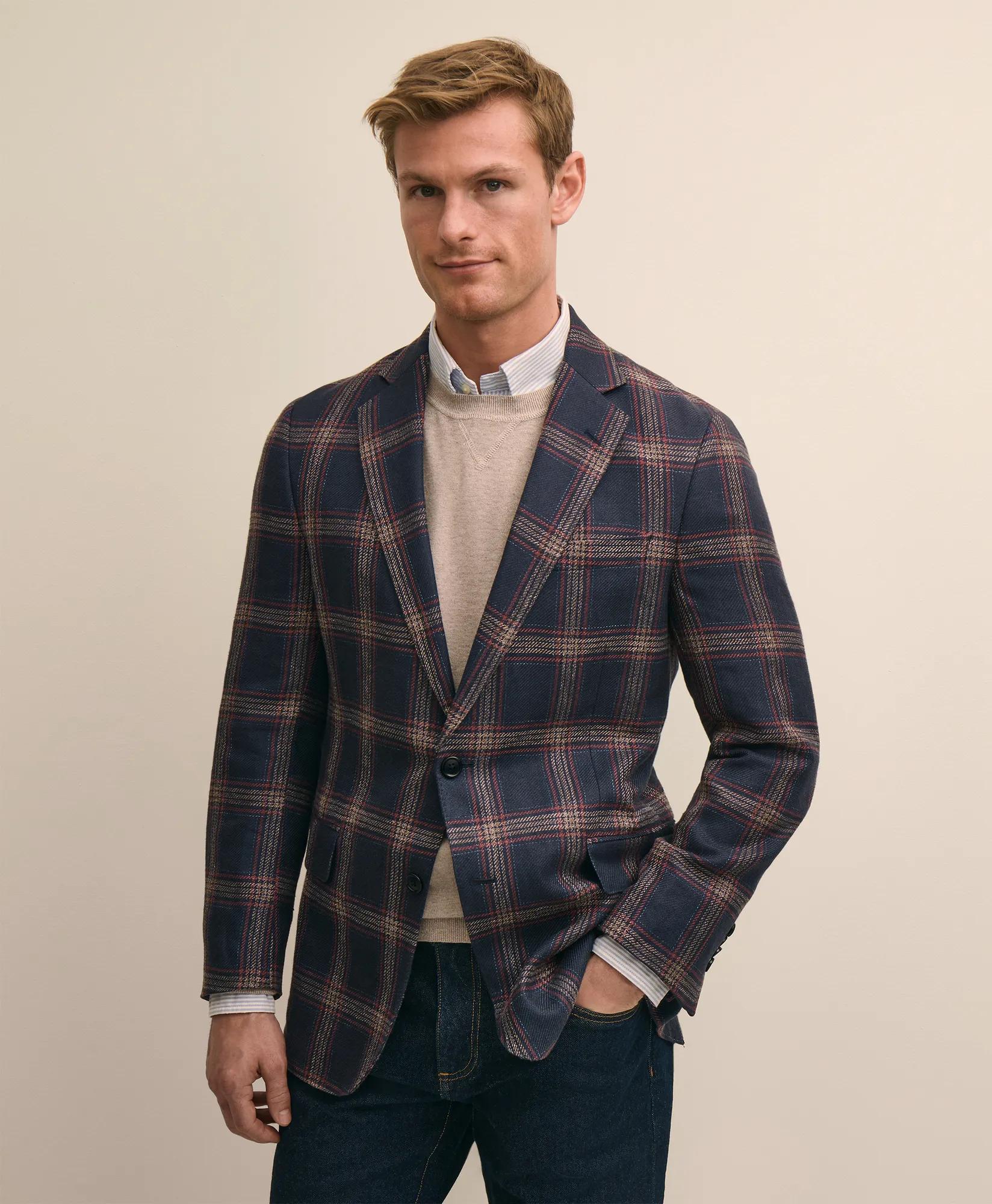 Classic Fit Linen-Silk-Cotton Check 1818 Sport Coat secondary
