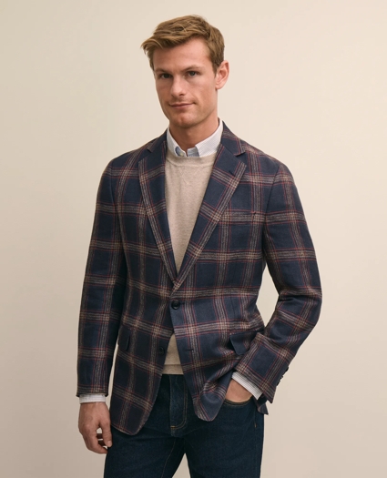 Classic Fit Linen-Silk-Cotton Check 1818 Sport Coat, image 2