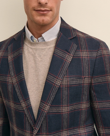 Classic Fit Linen-Silk-Cotton Check 1818 Sport Coat, image 3