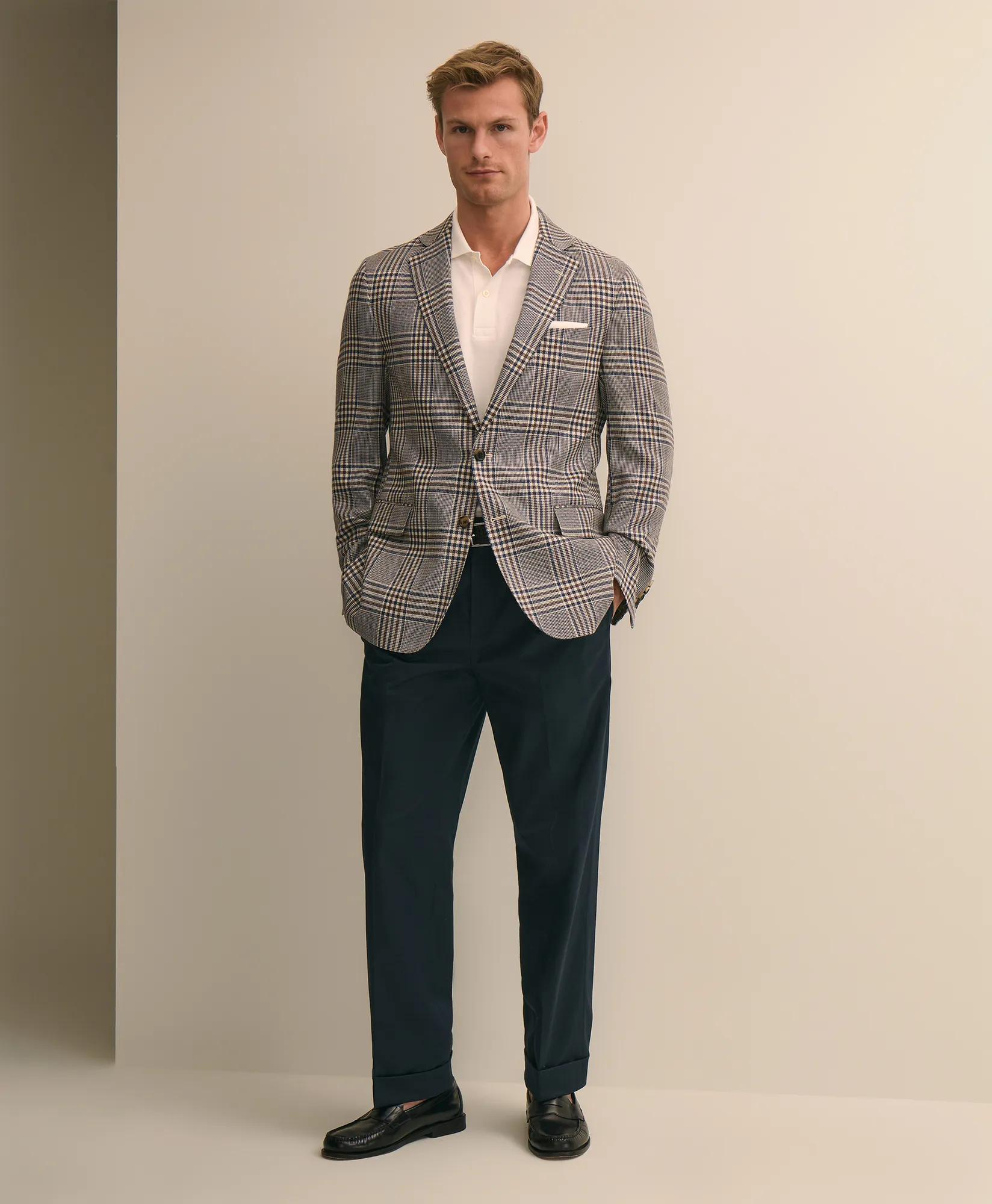 Classic Fit Linen-Silk-Cotton Check 1818 Sport Coat secondary