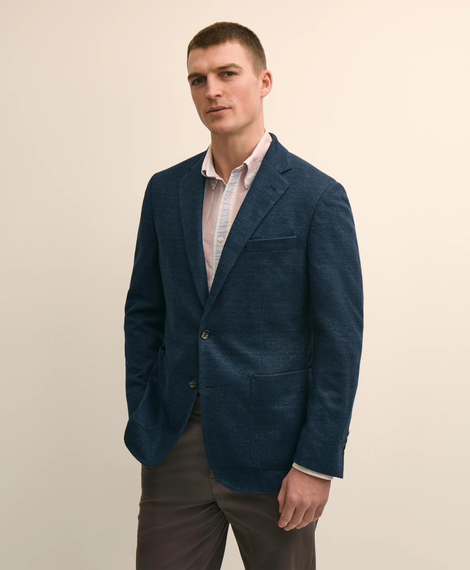 Classic Fit Linen-Cotton Knit Sport Coat primary