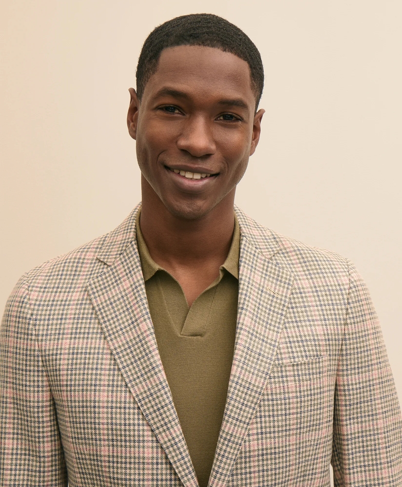 Classic Fit Cotton-Silk-Linen Gingham 1818 Sport Coat, image 3