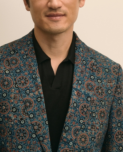 Classic Fit Cotton Medallion Mosaic Sport Coat, image 3