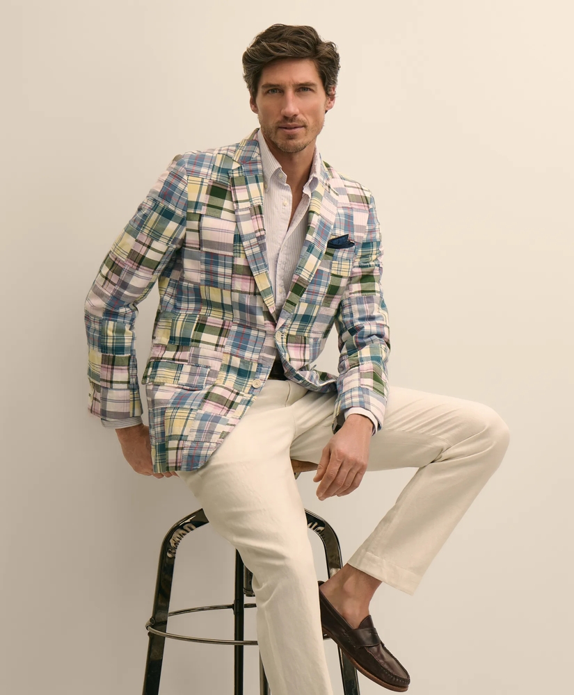 No. 1 Sack Sport Coat in Cotton Patchwork Madras, image 1