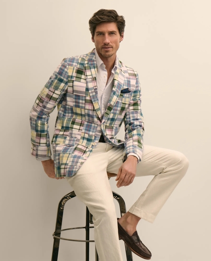 No. 1 Sack Sport Coat in Cotton Patchwork Madras, image 1