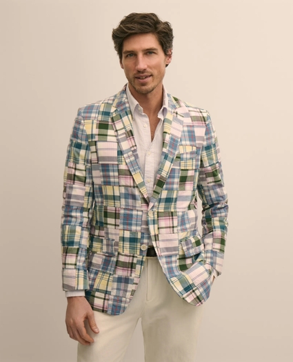 No. 1 Sack Sport Coat in Cotton Patchwork Madras, image 5