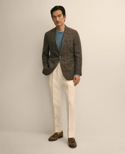 Classic Fit Linen-Cotton-Wool Hopsack Windowpane Sport Coat, image 2