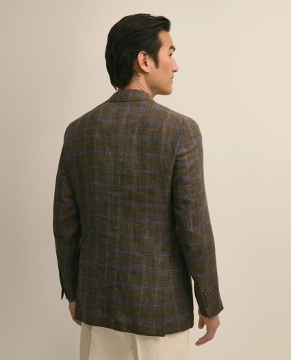 Classic Fit Linen-Cotton-Wool Hopsack Windowpane Sport Coat, image 4