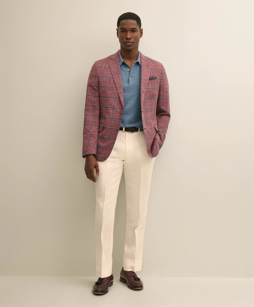 Classic Fit Wool-Cotton-Linen Hopsack Check Sport Coat, image 2