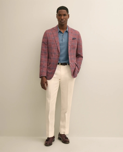 Classic Fit Wool-Cotton-Linen Hopsack Check Sport Coat, image 2