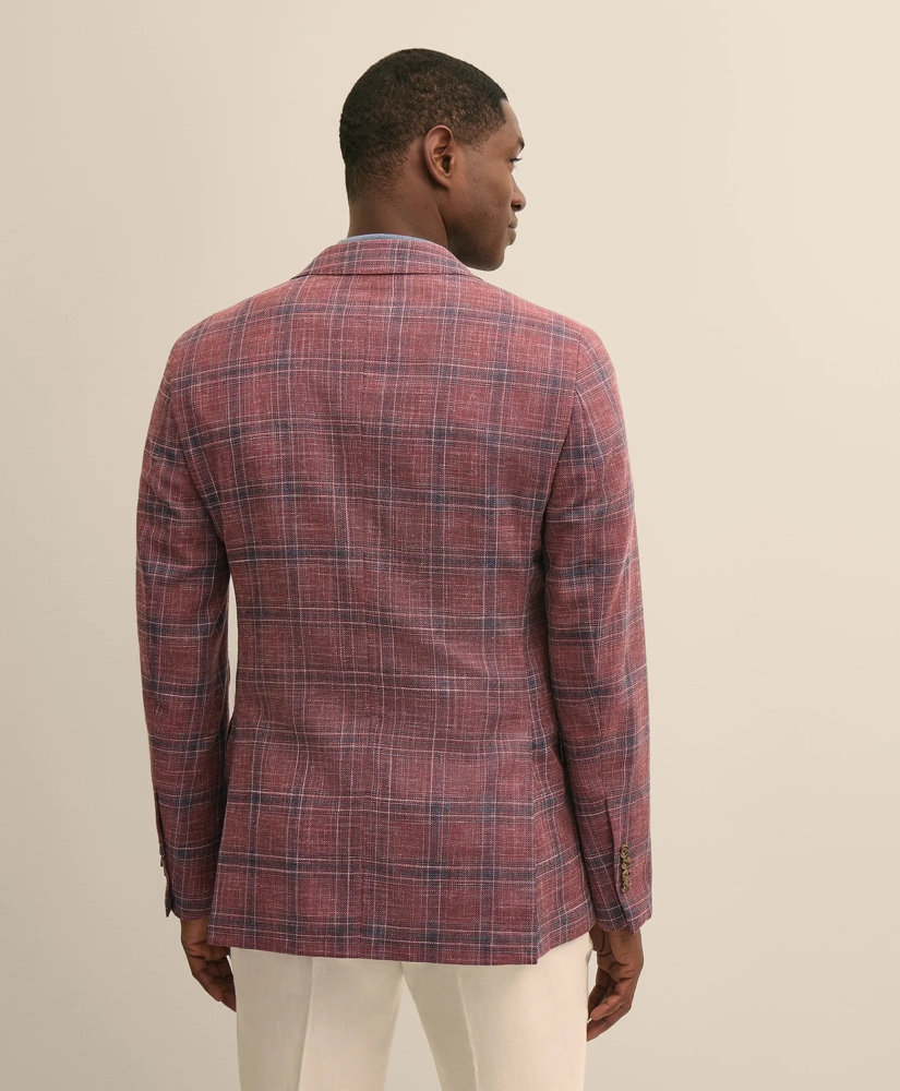 Classic Fit Wool-Cotton-Linen Hopsack Check Sport Coat, image 3