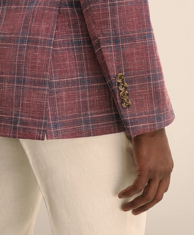 Classic Fit Wool-Cotton-Linen Hopsack Check Sport Coat, image 4