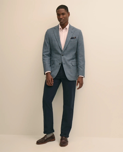 Classic Fit Wool-Cotton Blend Hopsack Houndstooth Sport Coat, image 2