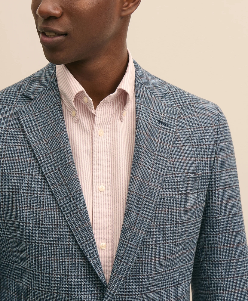 Classic Fit Wool-Cotton Blend Hopsack Houndstooth Sport Coat, image 3