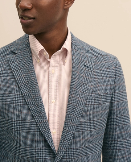 Classic Fit Wool-Cotton Blend Hopsack Houndstooth Sport Coat, image 3