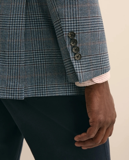 Classic Fit Wool-Cotton Blend Hopsack Houndstooth Sport Coat, image 5