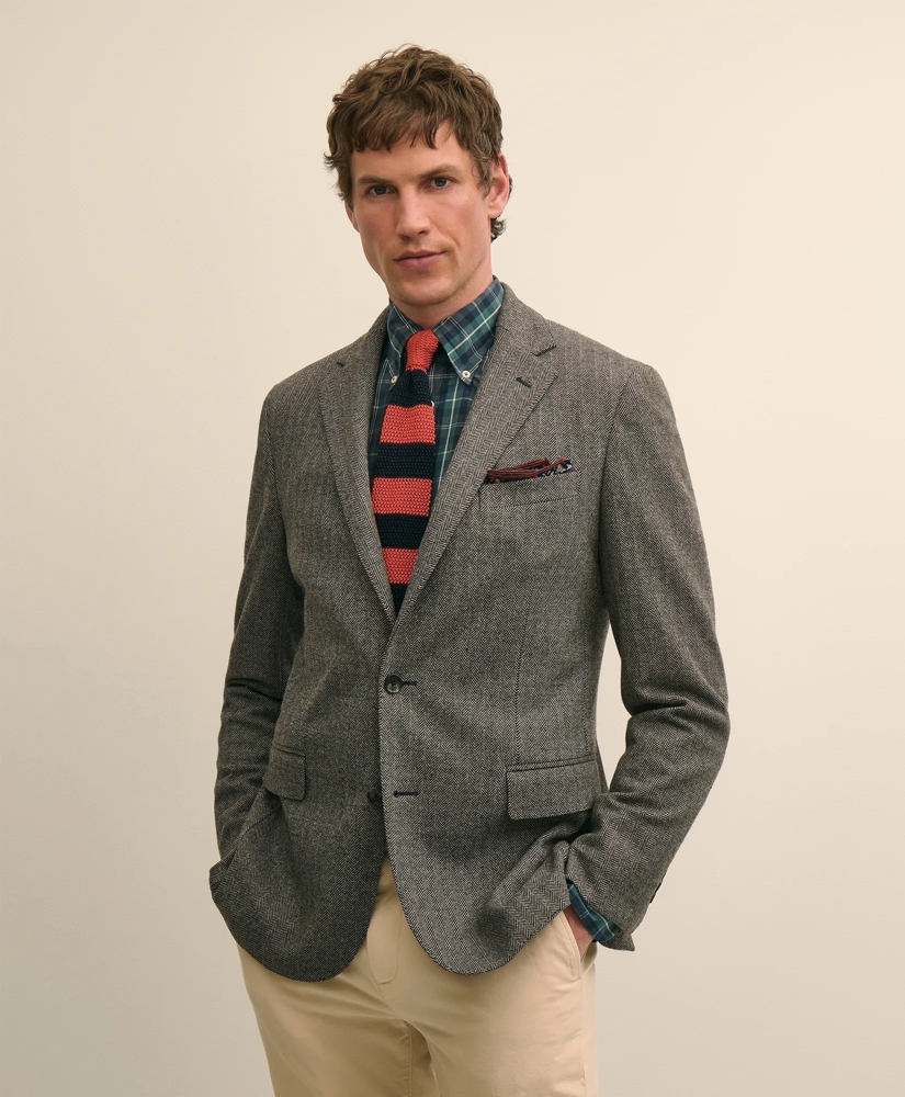 Classic Fit Cotton Blend Herringbone Knit Sport Coat, image 1