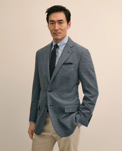 Traditional Fit Wool-Cotton Blend Hopsack Houndstooth Sport Coat, image 1