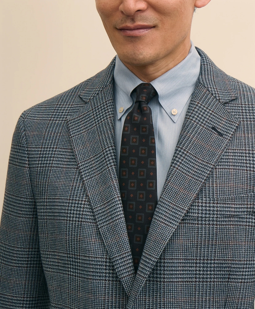 Traditional Fit Wool-Cotton Blend Hopsack Houndstooth Sport Coat, image 3