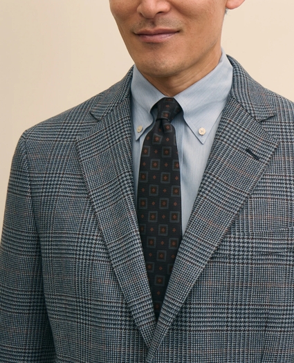 Traditional Fit Wool-Cotton Blend Hopsack Houndstooth Sport Coat, image 3