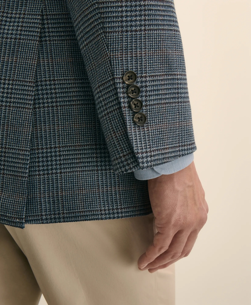 Traditional Fit Wool-Cotton Blend Hopsack Houndstooth Sport Coat, image 5