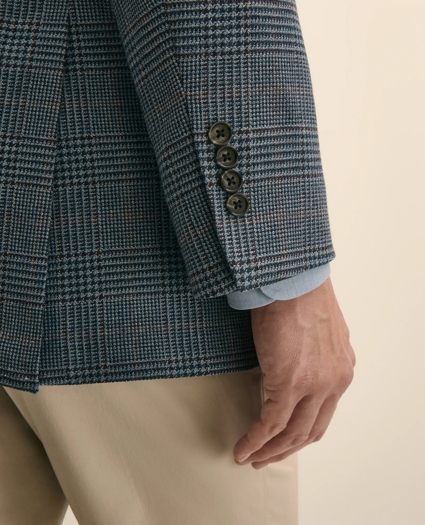 Traditional Fit Wool-Cotton Blend Hopsack Houndstooth Sport Coat, image 5