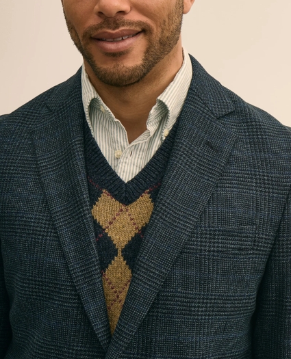 Classic Fit Wool-Cotton Blend Houndstooth Hopsack Sport Coat, image 3