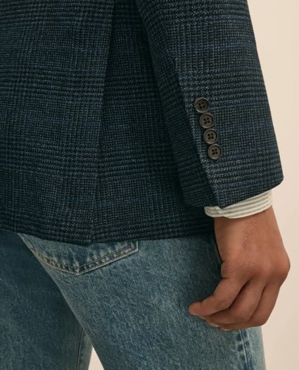 Classic Fit Wool-Cotton Blend Houndstooth Hopsack Sport Coat, image 5