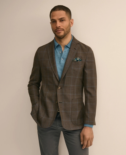 Classic Fit Wool Windowpane Hopsack Sport Coat, image 1
