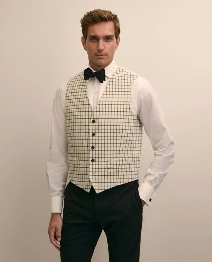 Wool Tweed Tattersall Vest, image 1