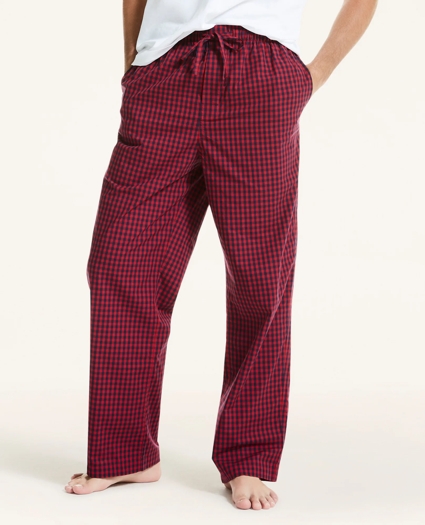 Plaid Cotton Broadcloth Lounge Pants, image 1