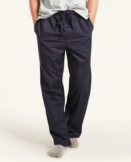 Polka Dot Cotton Broadcloth Lounge Pants, image 1