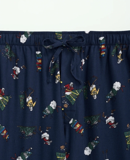 Cotton Flannel Holiday Henry Lounge Pants, image 2