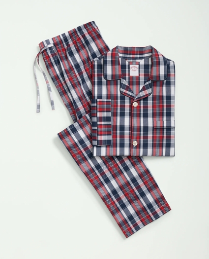 Cotton Poplin Madras Pattern Pajamas, image 1