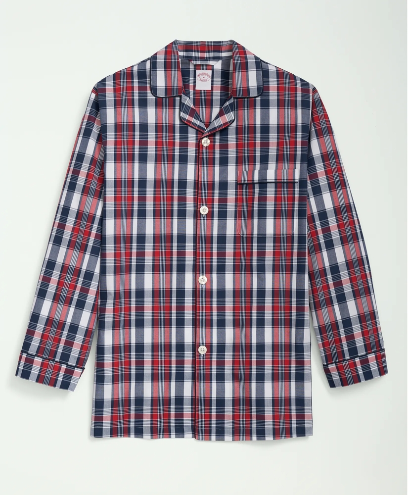 Cotton Poplin Madras Pattern Pajamas, image 2