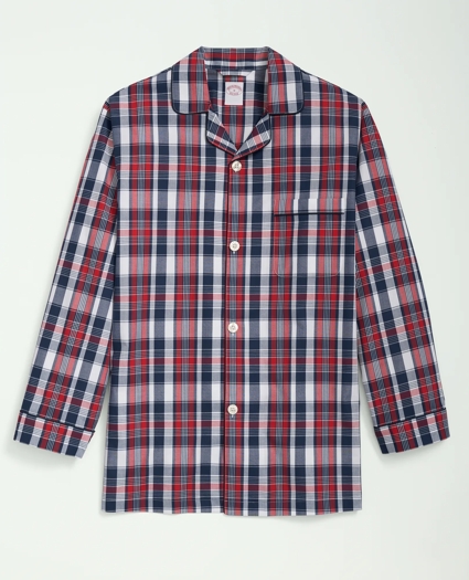 Cotton Poplin Madras Pattern Pajamas, image 2
